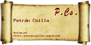 Petrán Csilla névjegykártya